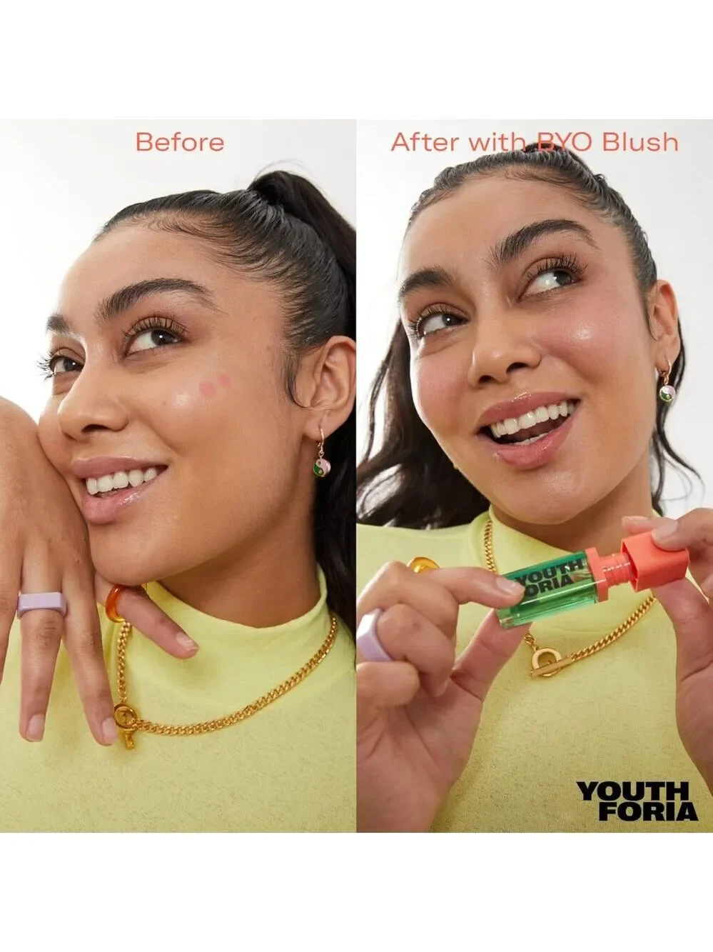 Youthforia BYO BLUSH Color Changing Blush Oil pH react clean beauty makeup NEW